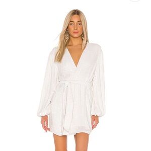 Retrofete Gabrielle Robe Dress in Moonglow White XS